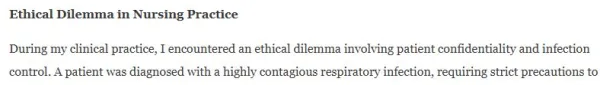 NR581NP Week 6 Collaboration Café Ethical Dilemma