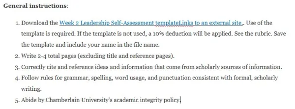 NR582NP Week 2 Leadership Self-Assessment Template
