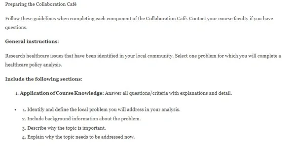 NR582NP Week 6 Collaboration Café Policy