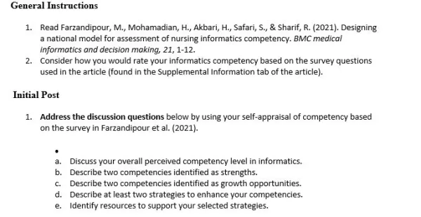 NR583NP Week 1 Discussion Nursing Informatics Self-Assessment 