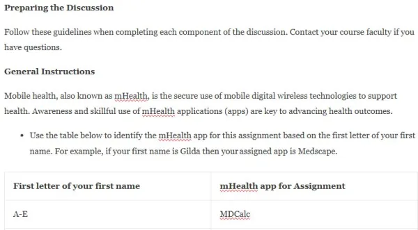 NR583NP Week 3 Discussion mHealth