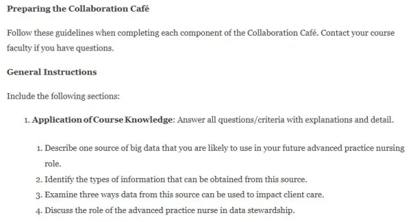 NR583NP Week 4 Collaboration Café Big Data