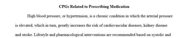 NR565 Week 1: Collaboration Café CPGs Related to Prescribing Medication
