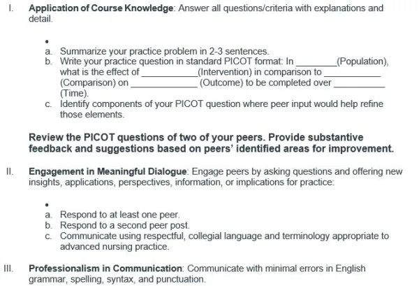 NR585NP Week 2 Collaboration Café PICOT Question