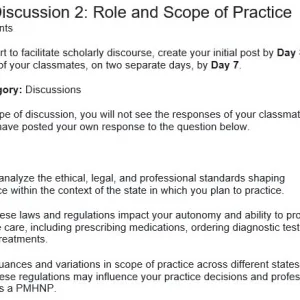 NR706 Week 1 Discussion 2 Role and Scope of Practice