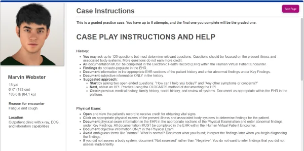 NR509 Week 2 Case: Practice Case Marvin Webster