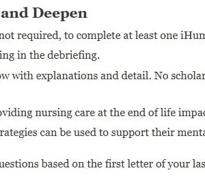 NR305 Week 7 Discussion: Anthony James iHuman Virtual Patient Encounter Debriefing