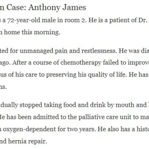 NR305 Week 7 iHuman Case Anthony James