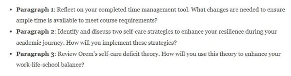 NR351 Week 1 Collaboration Café Time Management as an Online Student
