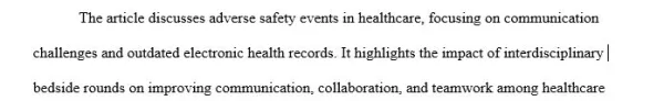 NR351 Week 6 Assignment APA Scholarly Writing Paper