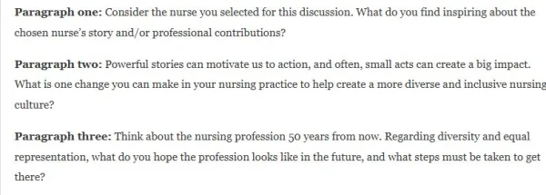 NR393 Week 7 Discussion Valuing Diversity and Striving for Equality
