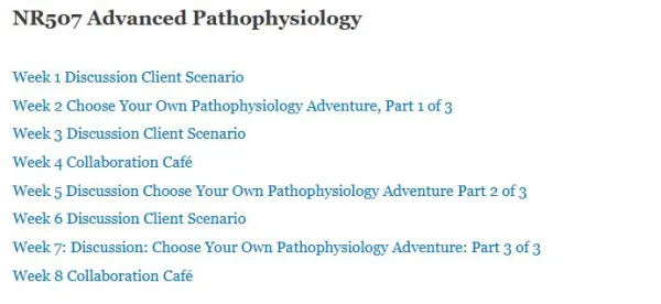 NR507 Advanced Pathophysiology