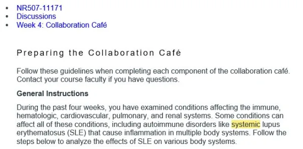 NR507 Week 4 Collaboration Café