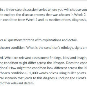 NR507 Week 5 Choose Your Own Pathophysiology Adventure Part 2 of 3
