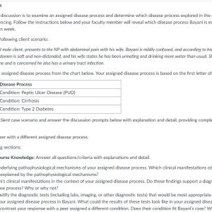 NR507 Week 6 Discussion Client Scenario