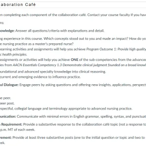 NR507 Week 8 Collaboration Café