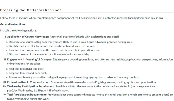 NR583NP Week 4 Collaboration Café Big Data