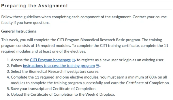 NR585NP Week 6 Collaborative Institutional Training Initiative (CITI) Training