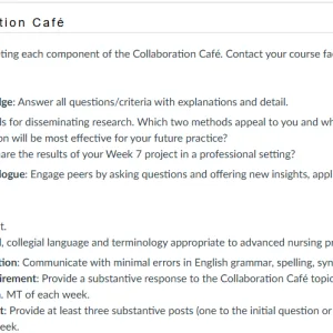 NR585NP Week 7 Collaboration Café Research Dissemination