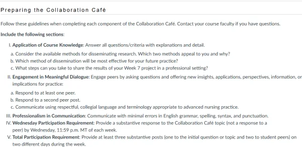 NR585NP Week 7 Collaboration Café Research Dissemination