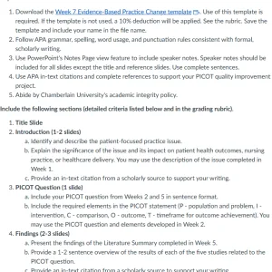 NR585NP Week 7: Evidence-Based Practice Change Presentation