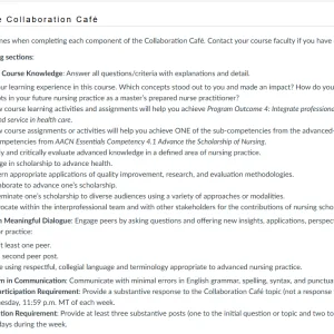 NR585NP Week 8 Collaboration Café Reflection on Learning