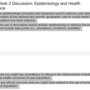 NR717 Week 2 Discussion: Epidemiology and Health Surveillance
