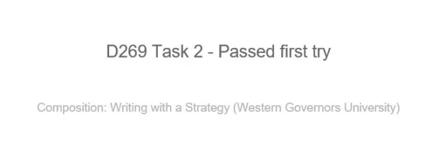 D269 Composition Writing with a Strategy Task 2