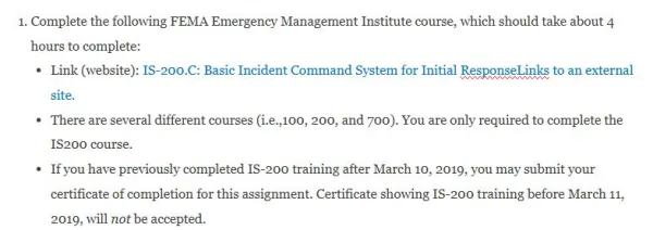 NR717 Week 4 Assignment FEMA Emergency Management Course