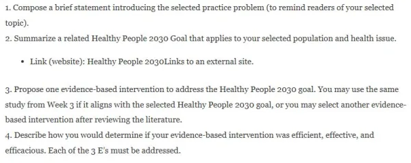 NR717 Week 4 Discussion Evaluation Processes in Population Health