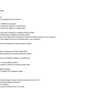 NR717 Week 5 Assignment Population Health Practice Problem