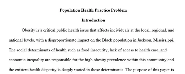 NR717 Week 5 Assignment Population Health Practice Problem
