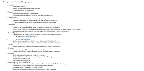 NR717 Week 5 Assignment Population Health Practice Problem