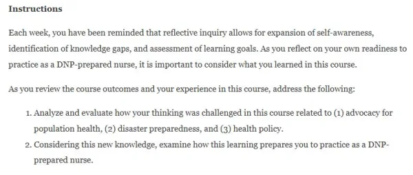 NR717 Week 8 Discussion Reflection on Learning and Practice Readiness