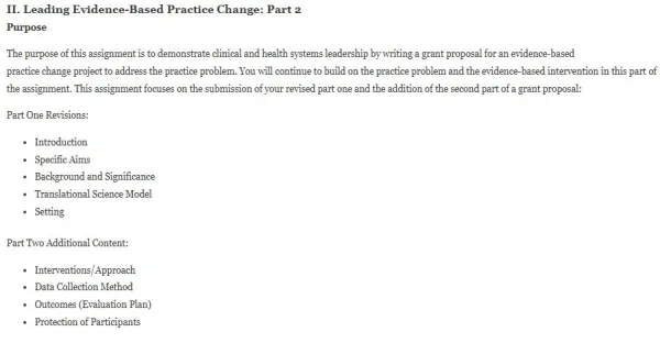 NR718 Leading Evidence-Based Practice Change Part 1, 2, & 3