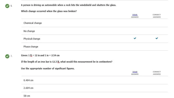CHEM1001 Introduction to Chemistry PKGO Test