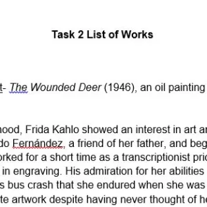 D198 Global Arts and Humanities Task 2
