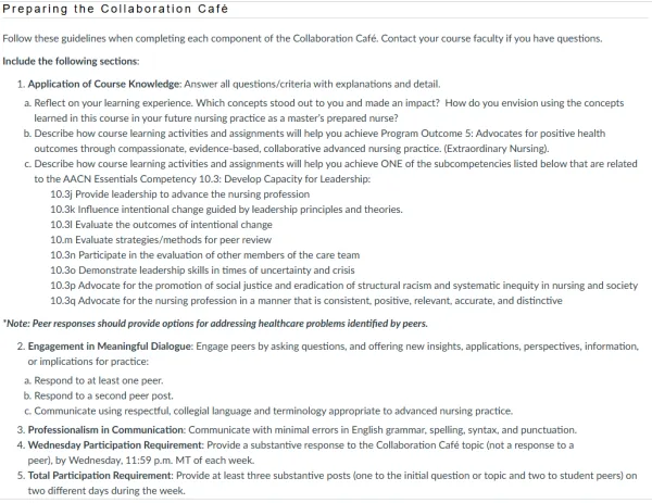 NR582NP Week 8 Collaboration Café Reflection on Learning