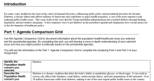 NURS 6050N Week 2 Assignment Agenda Comparison Grid and Fact Sheet