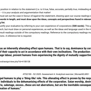ATS2199 Analytical Exercise