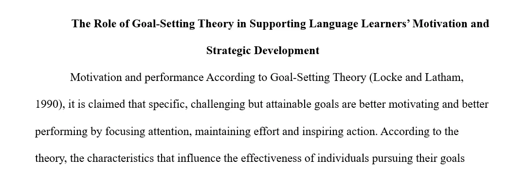 EAP 101B SW2: Analyzing a Theory of Motivation